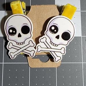 Set of Skull and Bones Hair Clips